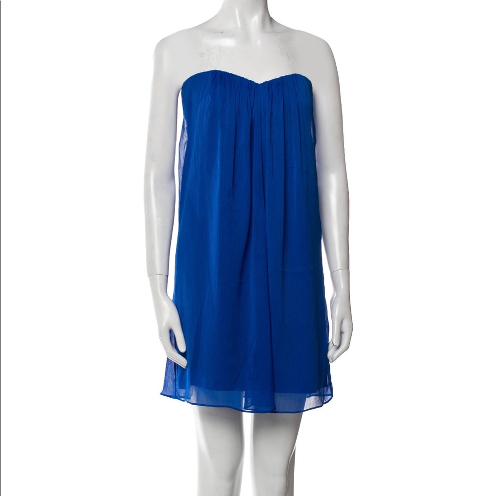 Alice + Olivia strapless blue dress